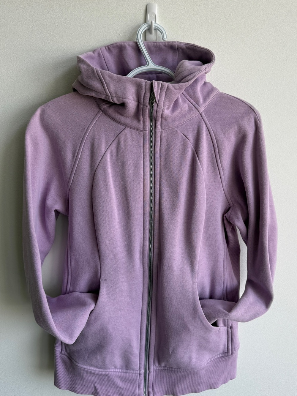 Lulu Lemon full zip scuba hoodie 
Size 8
Lavender